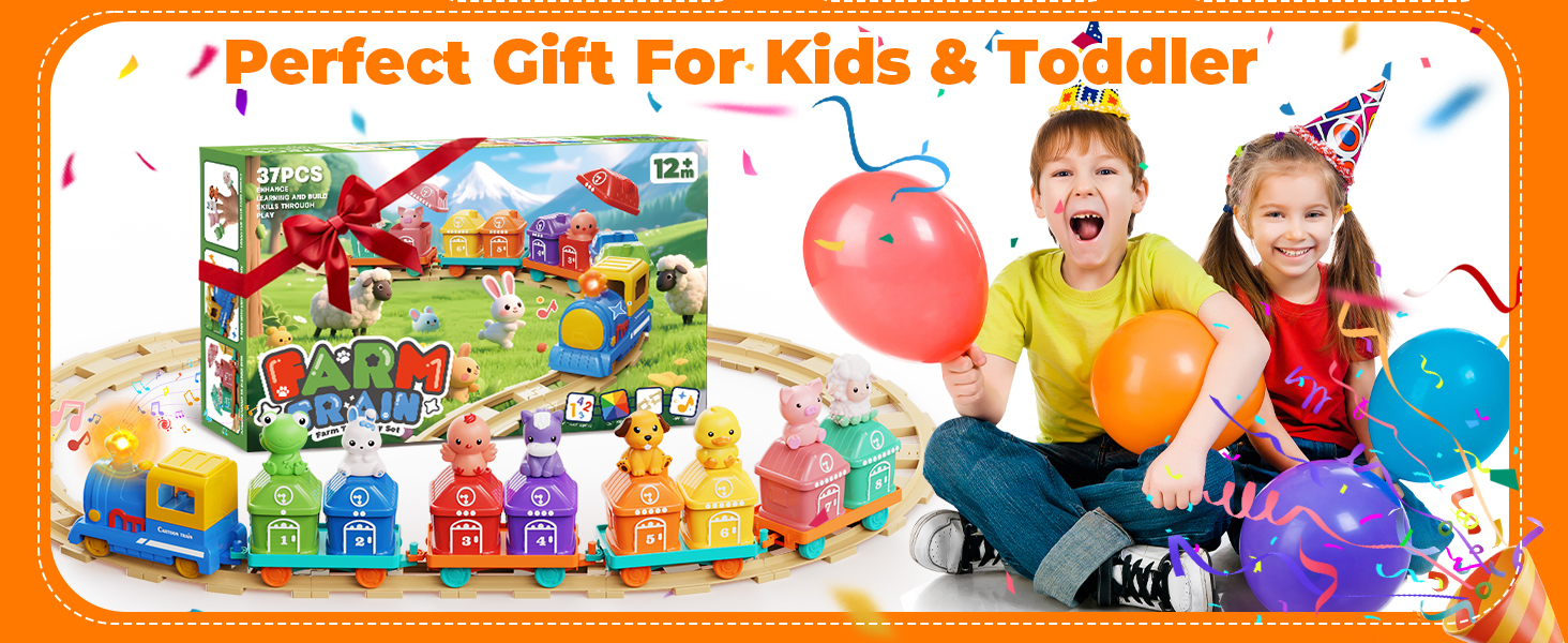 Toddler Toys for 1 2 3 Year Old Boy Girl, Electric Train Set, Montessori Learning Toy