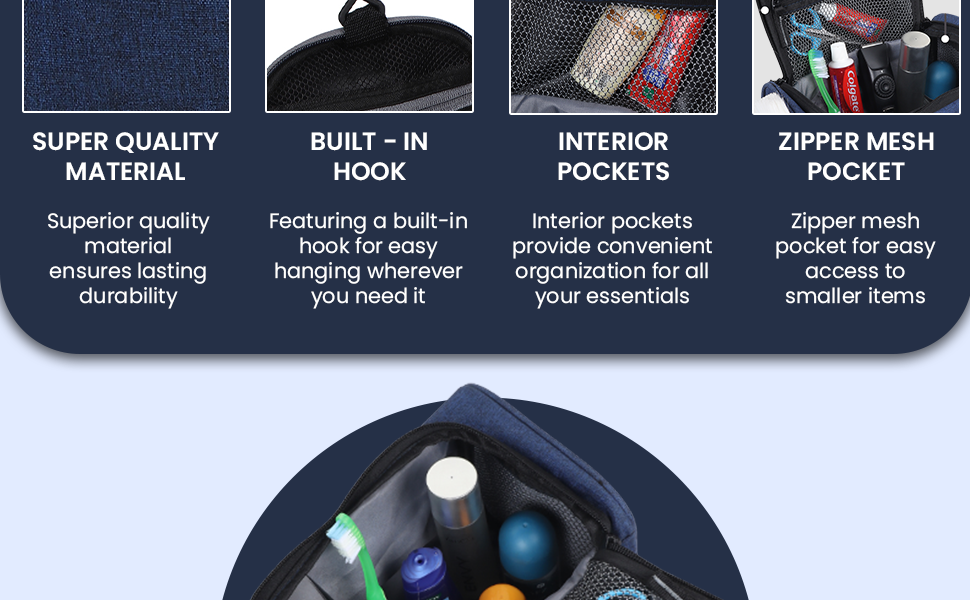 Wooum Big Size Multifunctional 16 Cms Hanging Travel Toiletry Bag Makeup Organizer Bag/Cosmetic Case