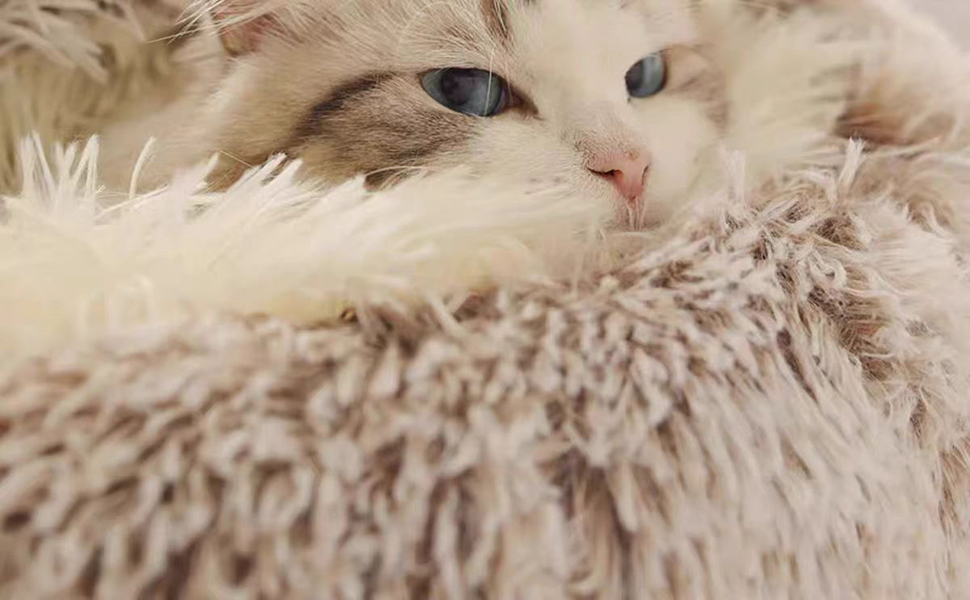 cat bed dog bed donut pet bed sleeping rest cushion thick warm fluffy plush