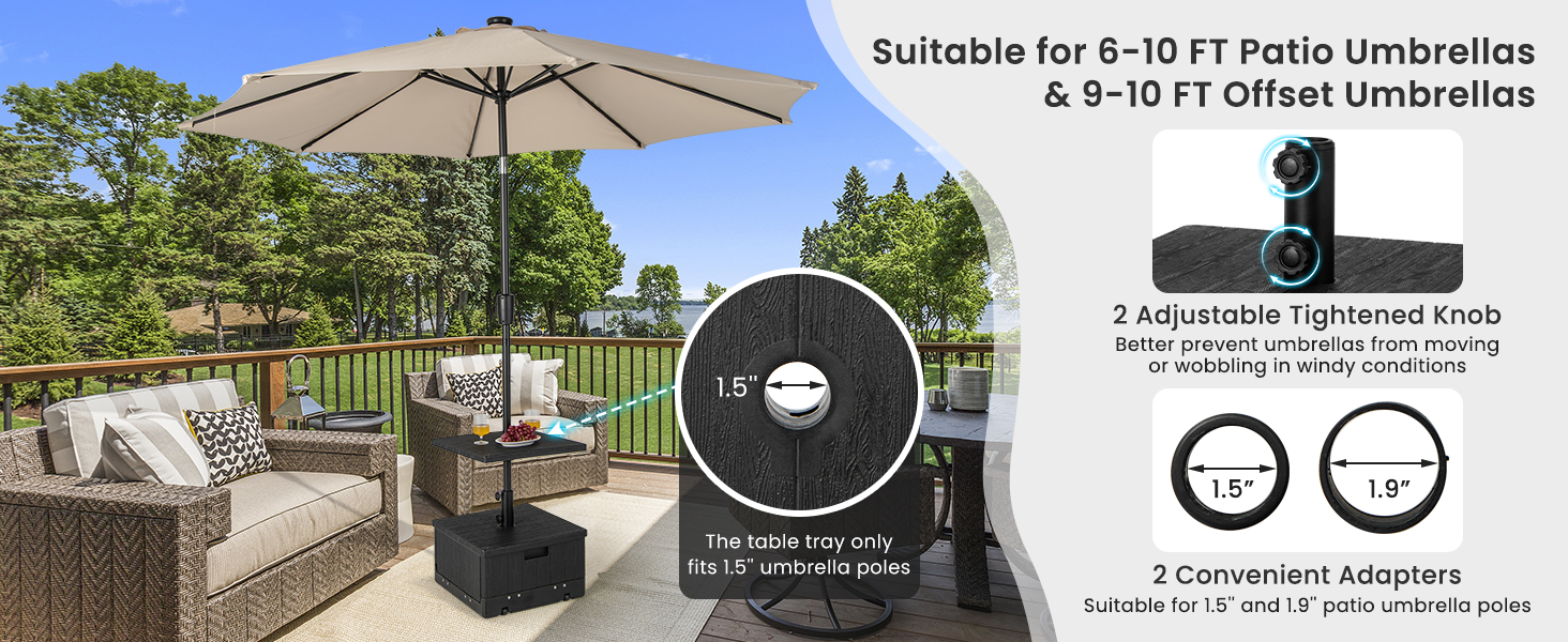 Adjustable Umbrella Table Tray