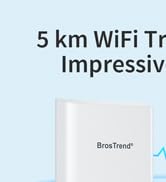 BrosTrend 5KM WiFi Bridge w/ 2X Gigabit Ports, Outdoor 5GHz 867Mbps Wireless Bridge Long Range, P...