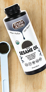 organic artisan cold pressed black sesame oil, gluten free, kosher, raw, vegan, gluten free