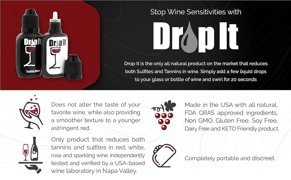 Drop It Wine Drops, Combo Pack Original and for Tastings