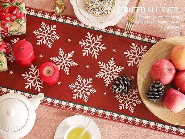* vintage runner ୨୧ 鹿さん達のししゅう絵 テーブルマット Mid Century Modern Table Runner, Retro Scandinavian Modern