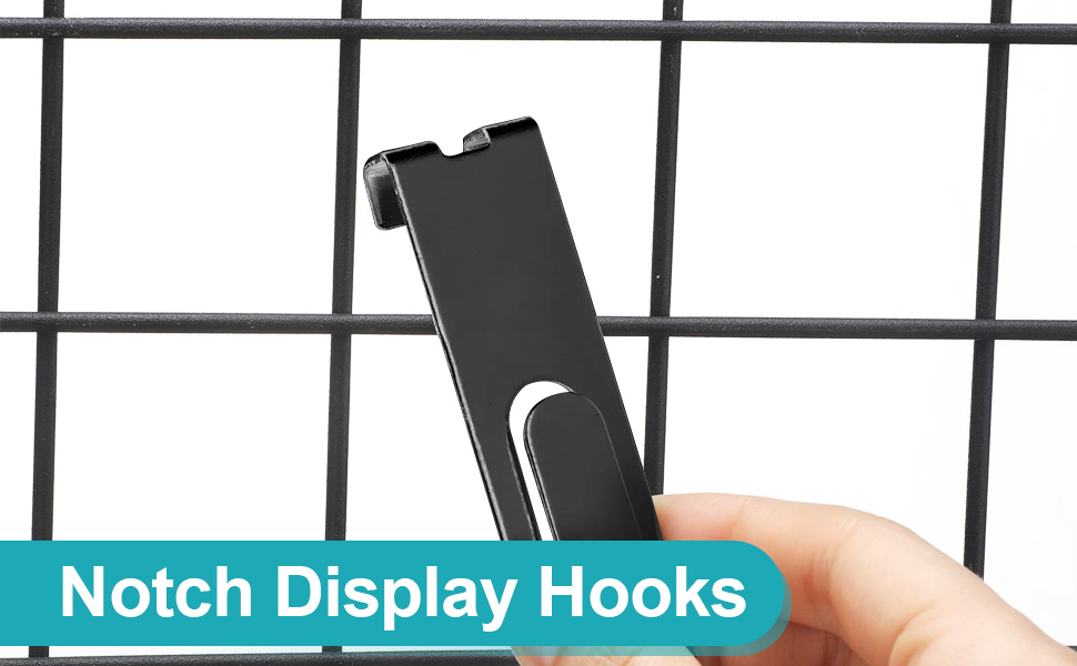Gridwall Hooks Hangers 25 Pack Black Notch Display Hooks