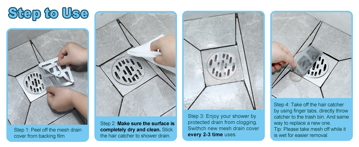 Disposable Shower Drain Cover Hair Catcher Shower Drain Mesh