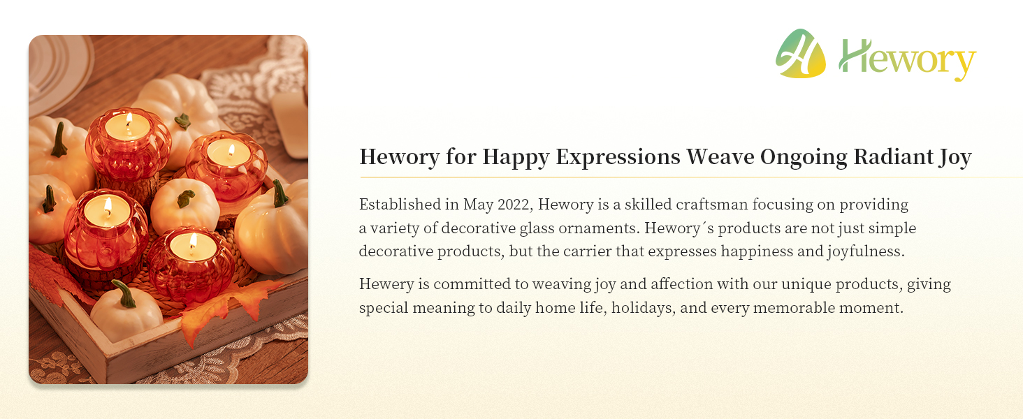 Hewory Pumpkin Tealight Candle Holder Glass Candle Hodler