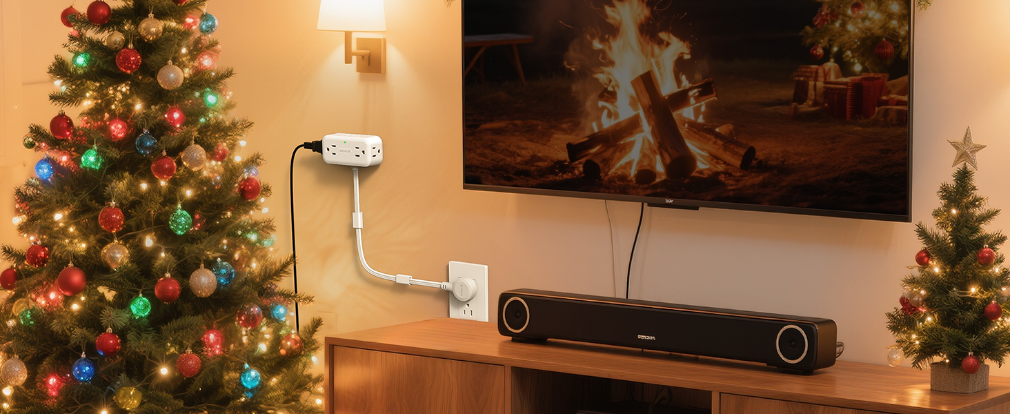 Lighted Christmas decorations