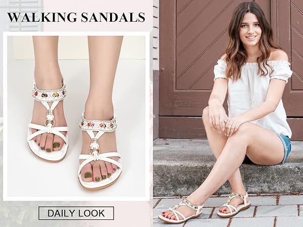 Amazon.com | Alicegana Women's Sandals Dressy Flat: Summer