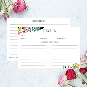 Amazon.com: Recipe Box,Recipe Cards 100 Size 4x6 with 16 Dividers,100 Recipe Card Protectors ...