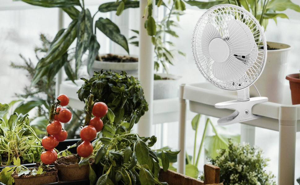 2 Speed Adjustable Tilt, Whisper Quiet Operation Clip-On-Fan with 5 ft Cord and Steel Safety Grill