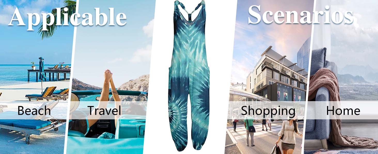 2024 Summer Womens Floral Boho Jumpsuit Sleeveless Overalls with Pockets