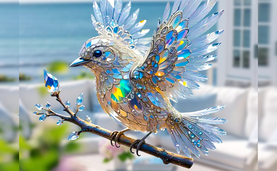 Amazon.com: 2025 New Crystal Sky Bluebird Stained Art