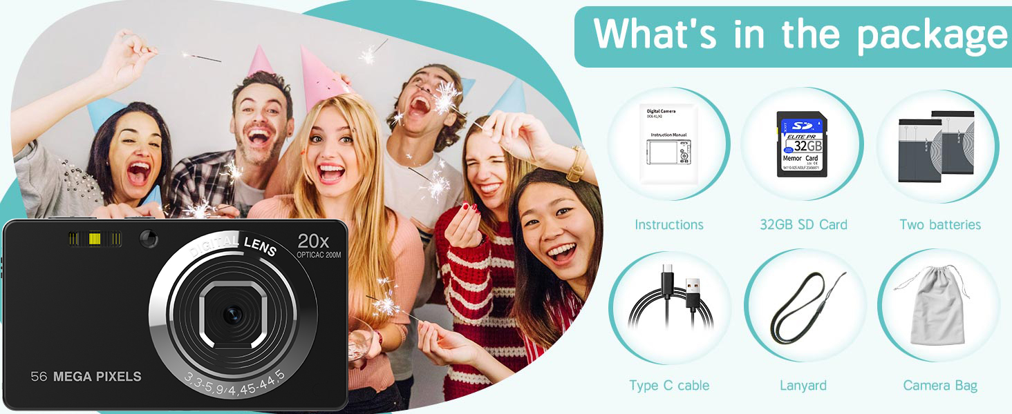 4K Digital Camera,Nolansend 4K 56MP Autofocus Vlogging Camera with 32G Memory Card 20X Digital Zoom,Powerful Cameras for Photography with 2 Batteries for Teens,Kids,Beginners 20 4K Digital Camera