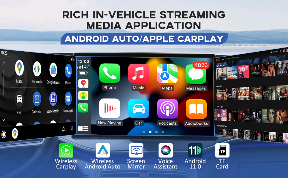 Kuayvan Wireless CarPlay Adapter Magic Box with Netflix/YouTube