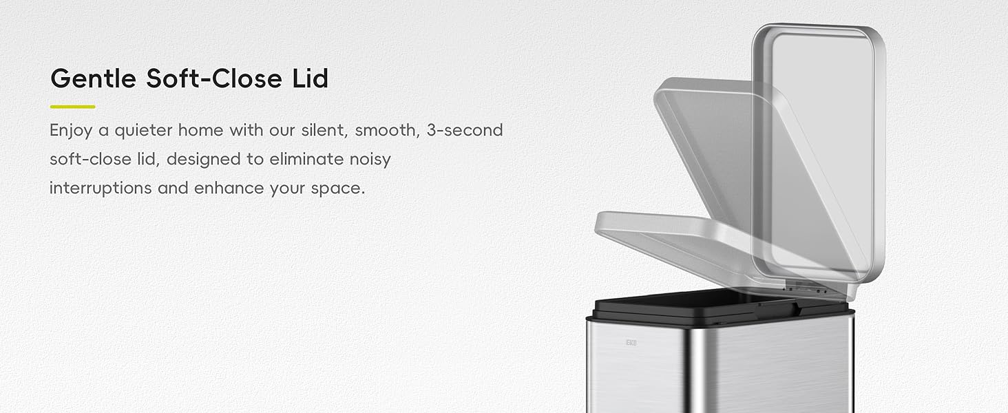 slim trash can with lid