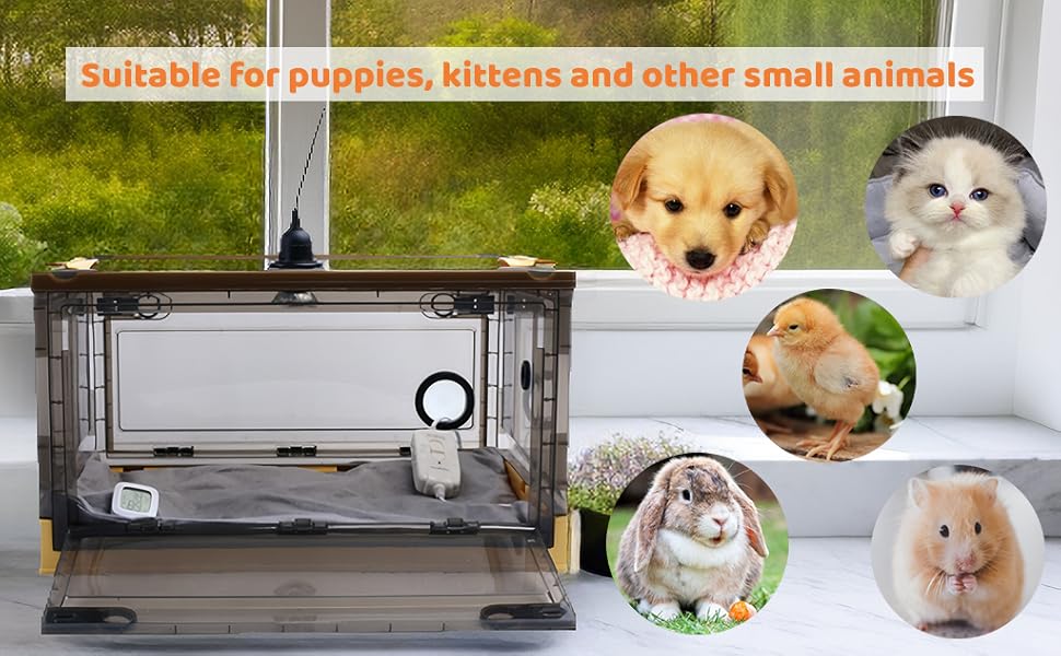 Incubator for Puppies, Kitten Incubator, Puppy Incubator with Pad, Whelping Collars