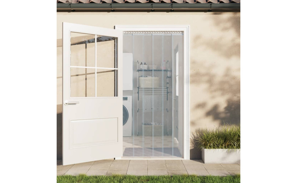 vidaXL Door Curtain, Transparent Strip Curtain, Can Be Cut to Size