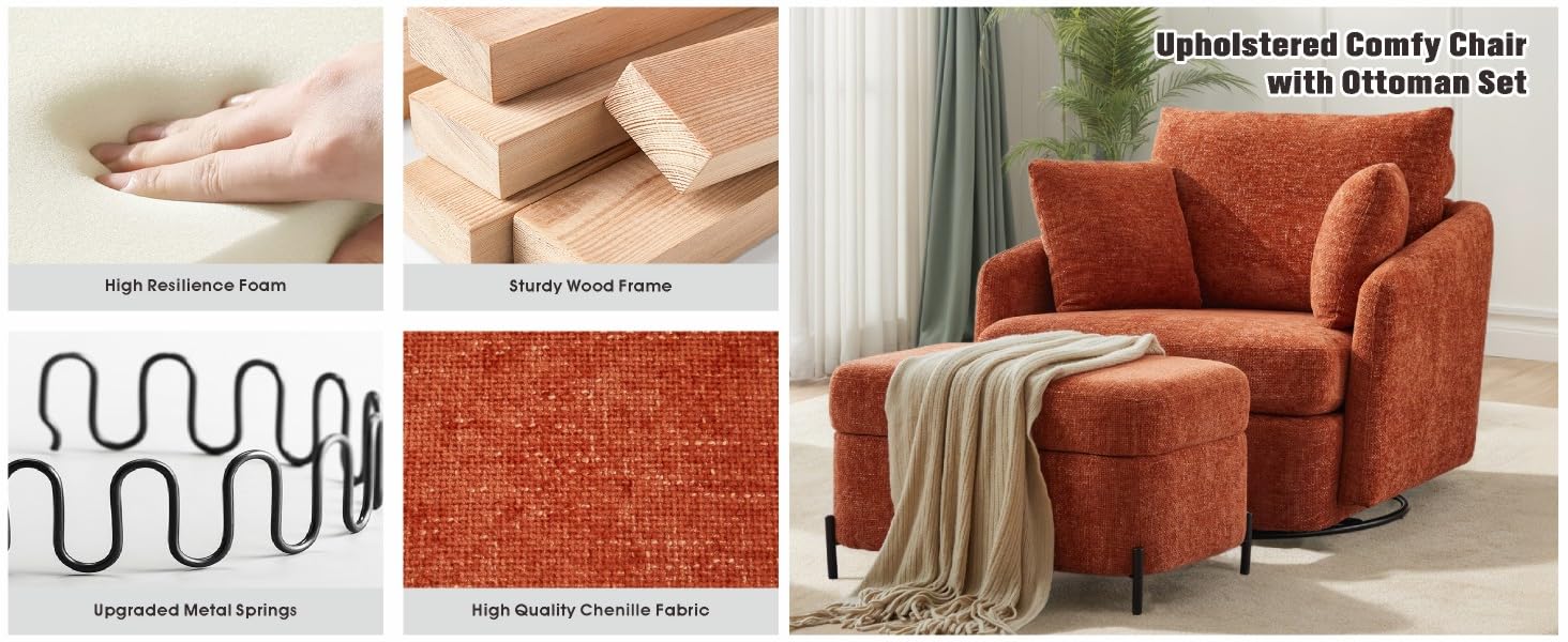 oversized accent chair with ottoman