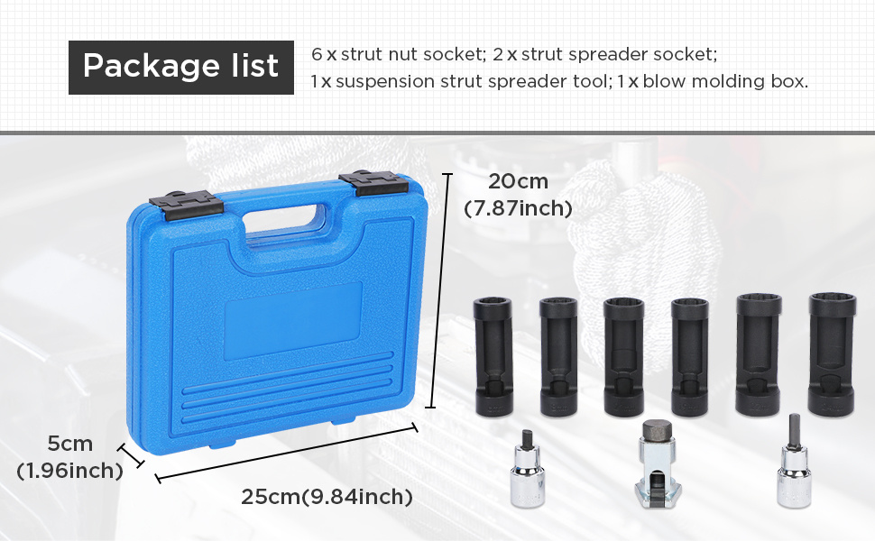 MR CARTOOL 9PCS Shock Absorber Tool Set, Strut Nut Wrench