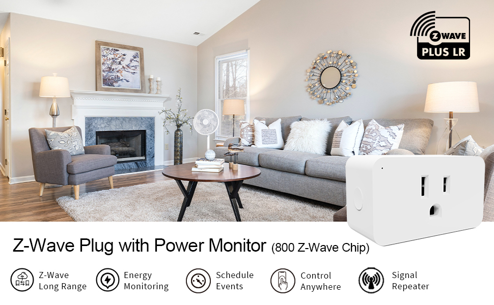 Minoston ZWave 800 Series Zwave Plug with Energy Monitoring, Power