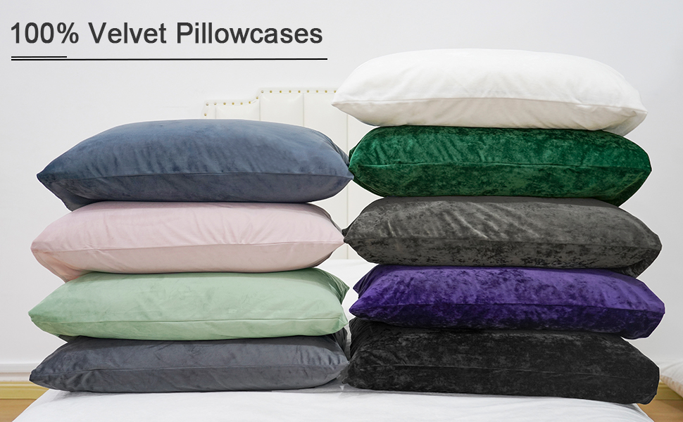 PHF Velvet Pillowcase Standard Size, 2 Pack Color Gradient