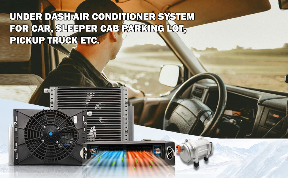 12V Under Dash Air Conditioner 10500 BTU Universal Automotive A/C Unit Cooling