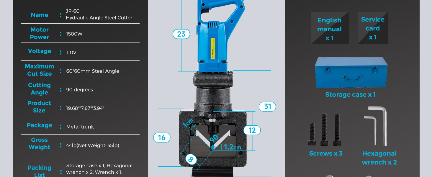 Electric hydraulic angle cutter