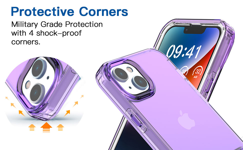 AICase Metal Kickstand Case for iphone 14 Plus,Crystal