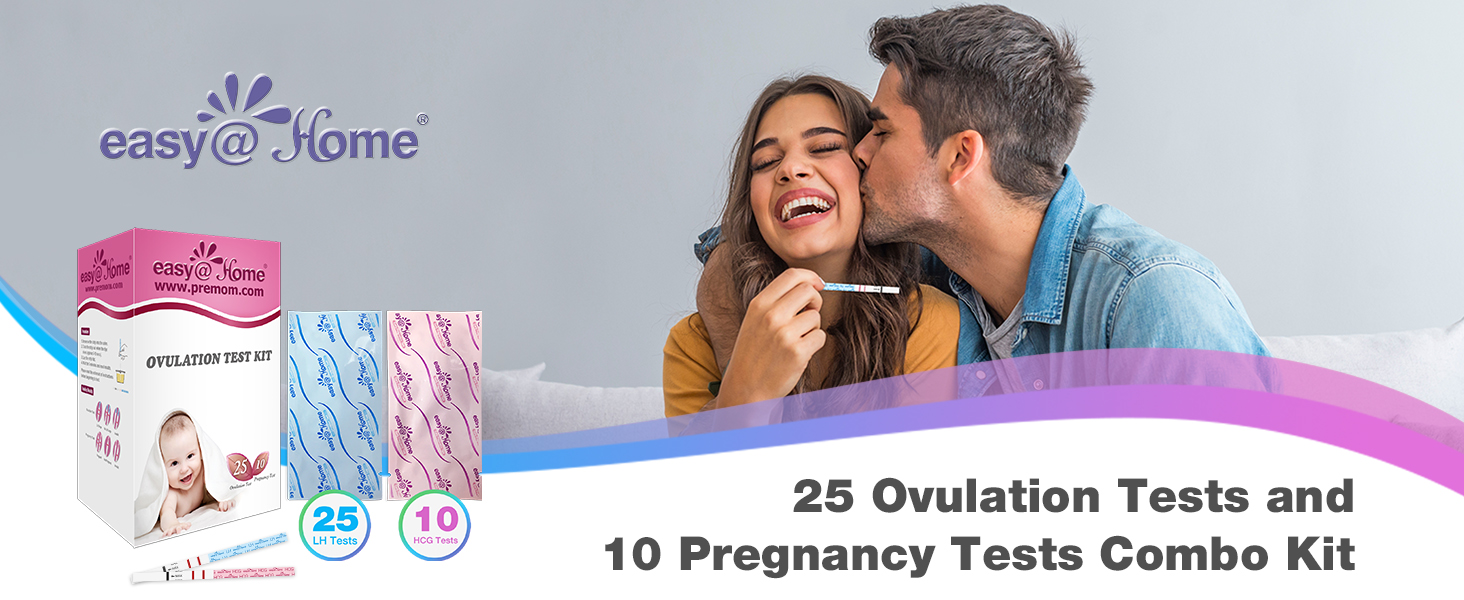 EasyHome 25 Ovulation & 10 Pregnancy Test Strips Kit Accurate