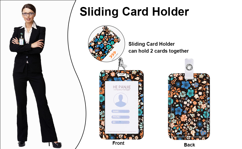 Badge Reels Retractable with Badge Holder Set of 2