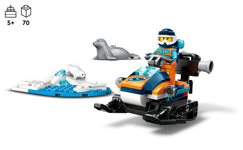 LEGO 60376 City Skuter śnieżny badacza Arktyki, zabawka do budowy dla ...