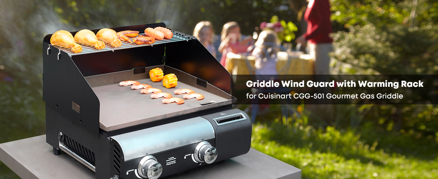 Stanbroil Griddle Wind Guard and Warming Rack for Cuisinart