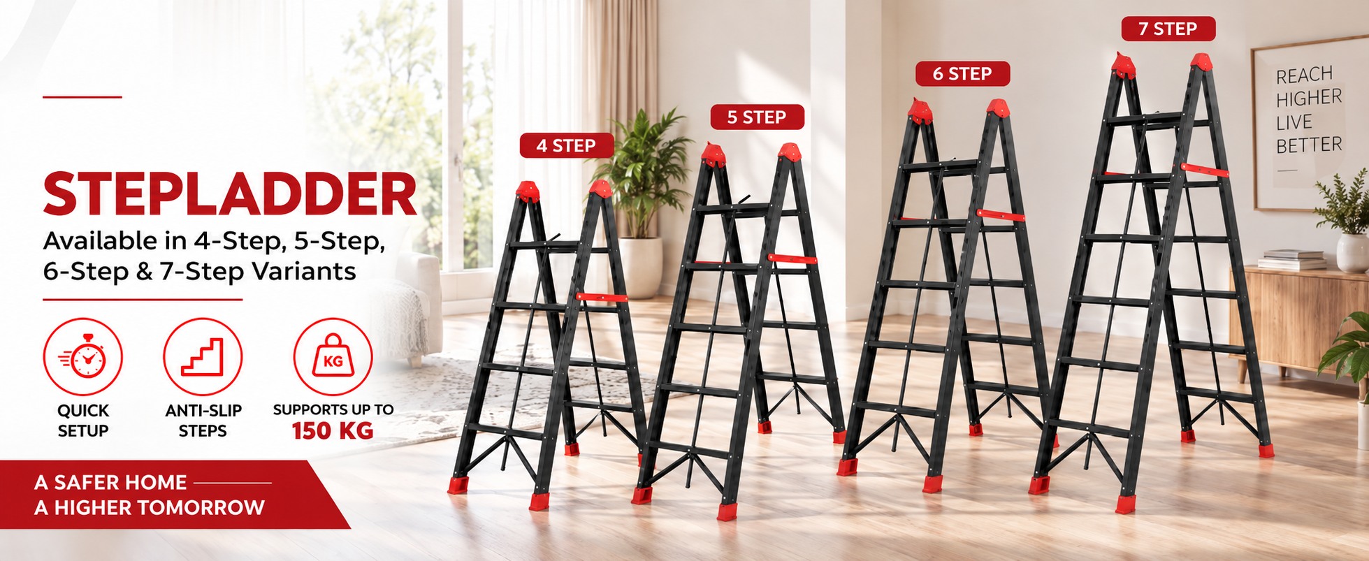 Plantex Ultrafold Ladder - Space-Saving Step Ladder -13 Plantex Ultrafold Ladder - Space-Saving Step Ladder -13