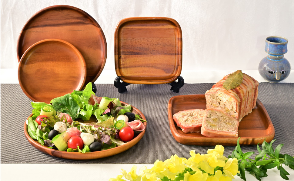 Amazon|スワンソン商事 木製食器 皿 プレート アカシア 丸 M 木製の Amazon|スワンソン商事 木製食器 皿 プレート アカシア 丸 M 木製の