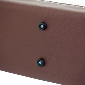 Heavy-duty natural canvas tool bag has non-scratch studs