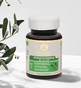 capsules ashwagandha poudre ksm-66 hautement dosé comprimés bio purement naturels herbes ayurvédiques