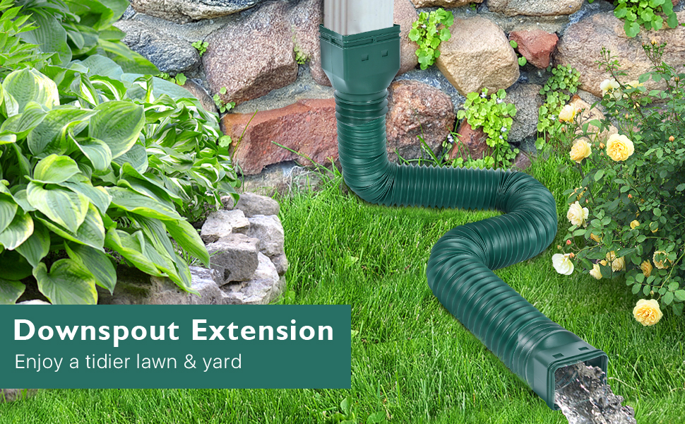POBOMVOM Rain Gutter Downspout Extensions, 21"60" Flexible Drain