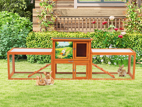 Rabbit♡　1005 Amazon.com: Outdoor Rabbit Hutch, 94