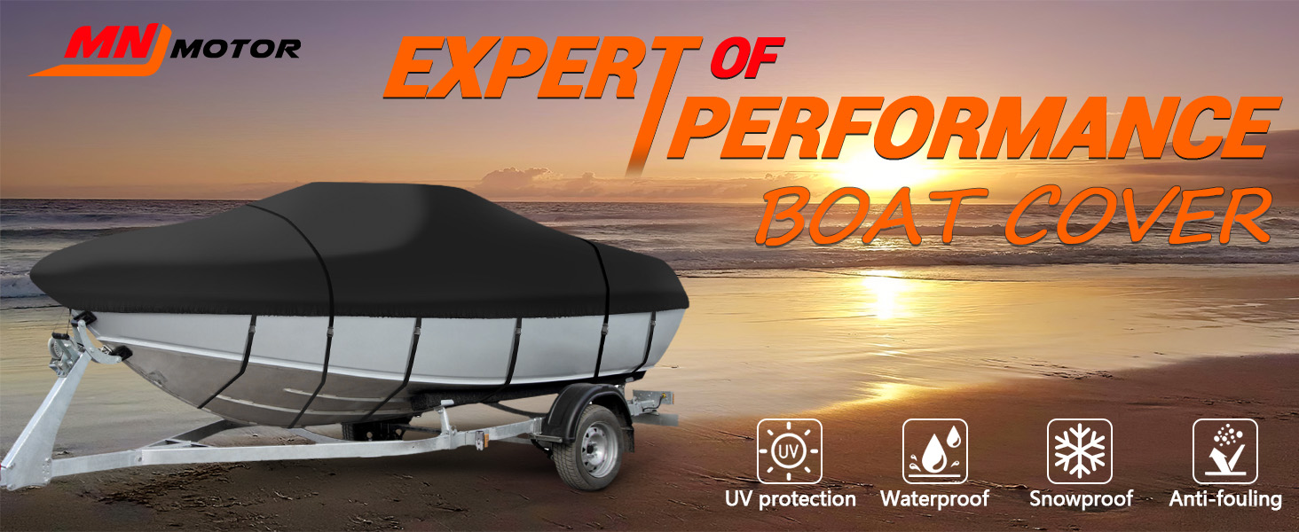 MNJ Motor Boat Cover 1719ft, 210D Heavy Duty Boat Cover