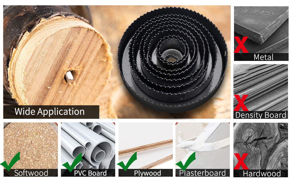 Hole saws for wood
