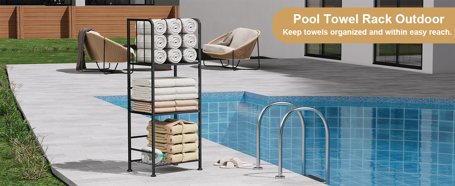 black towel rack