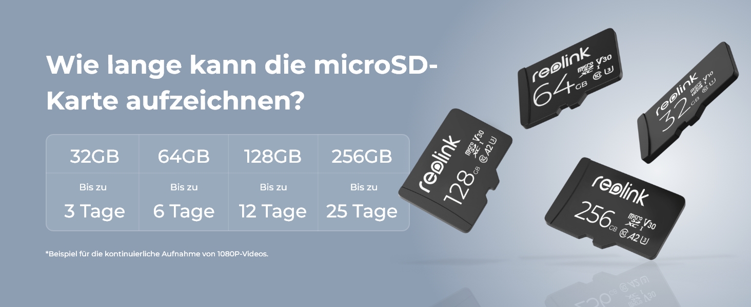 Reolink 256GB Micro SD Karte, Klasse 10 A2 U3 MicroSDXCHochgeschwindigkeitsspeicherkarte