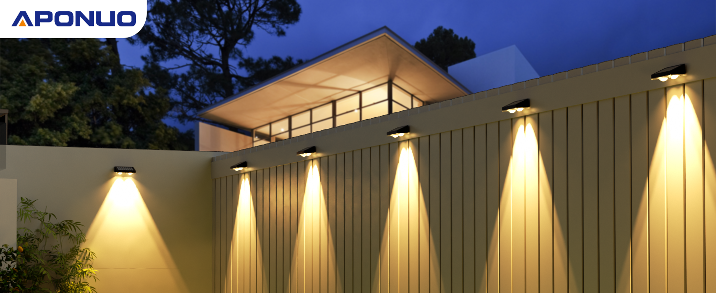 APONUO Solar Fence Lights