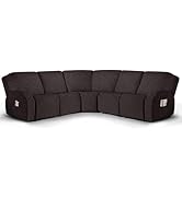 Ruaozz Stretch Sectional Sofa Covers 5-Pieces Oversized Recliner Couch Covers for Reclining L Sha...