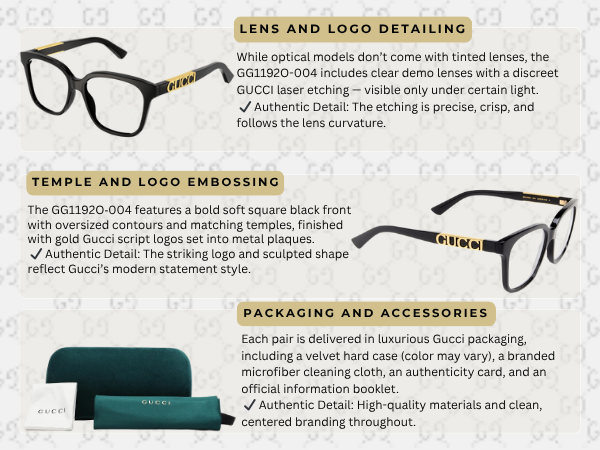 Gucci GG1192O Designer Fashion Eyeglasses Stylish Square