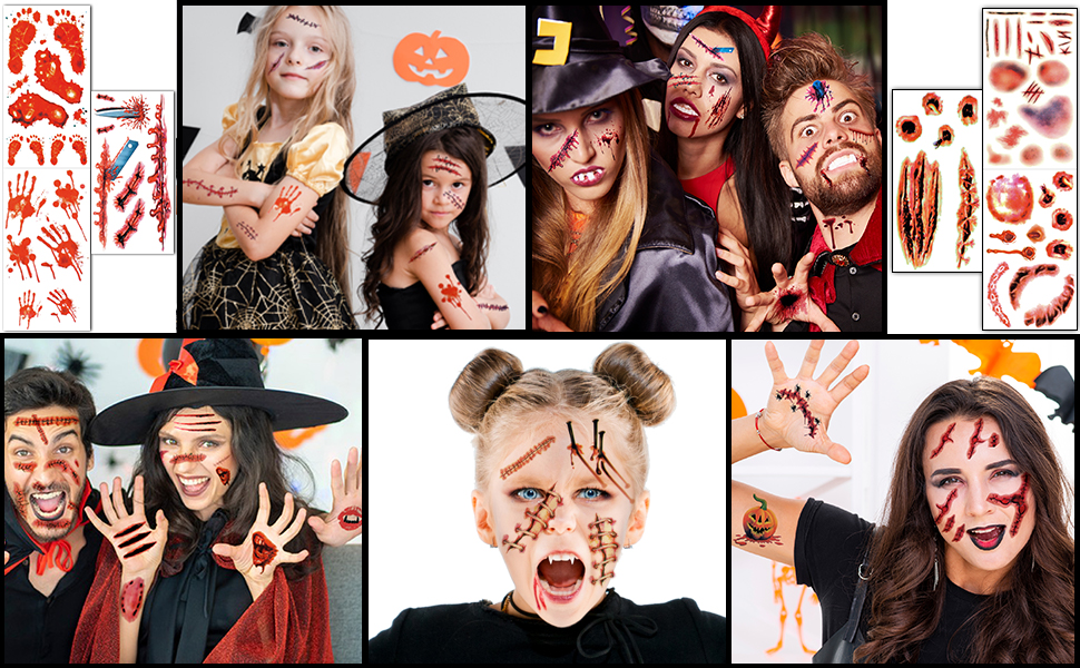 320 Pcs Halloween Tattoos,Temporary Zombie Tattoos, 30