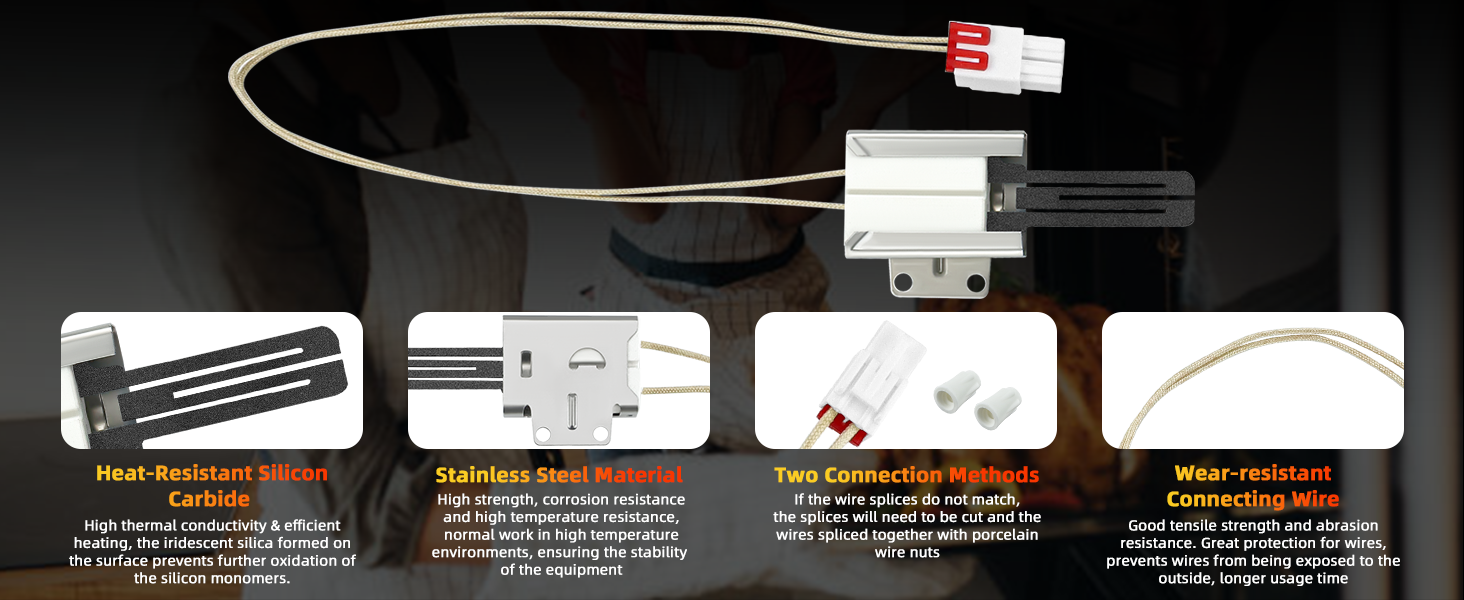 Gas Range/Oven Igniter MEE61841401 with Connector Plug Fit