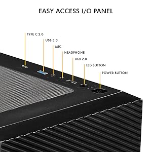 Gladius M4 ( Black ) - Easy Access I/O Panel