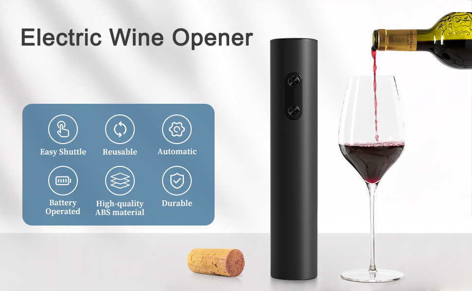 ELMWAY Electric Wine Opener, Battery Operated Wine Bottle